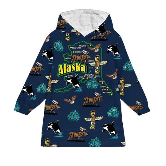 Discover Alaska Blanket Hoodie for Women and Men