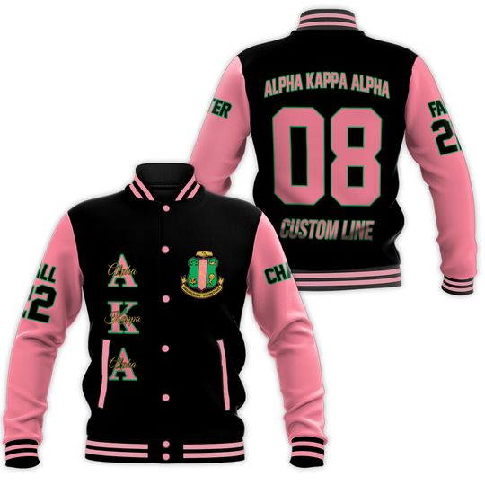 Alpha Kappa Alpha Custom Printed Baseball Jacket
