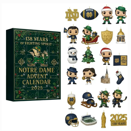 Discover ND Fighting Irish Acrylic Advent Calendar 138th Anniversary Decor