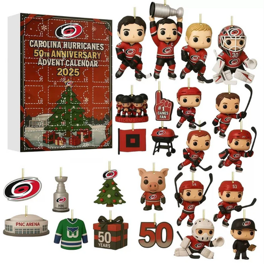 Discover Carolina Hurricanes 50th Anniversary Acrylic Advent Calendar Blind Box
