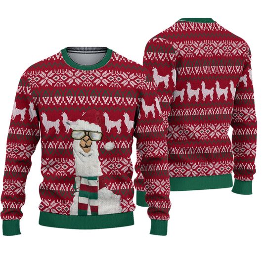 33 Degrees Llama Mutli-color Ugly Christmas Sweater Men's Size L