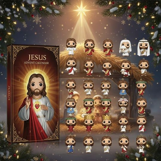 Discover Jesus Advent Calendar Box 2025, Jesus Christian Calendar Box With Arcylic Ornament, Jesus Funko Pop Charms 2025, Christmas Countdown Gift
