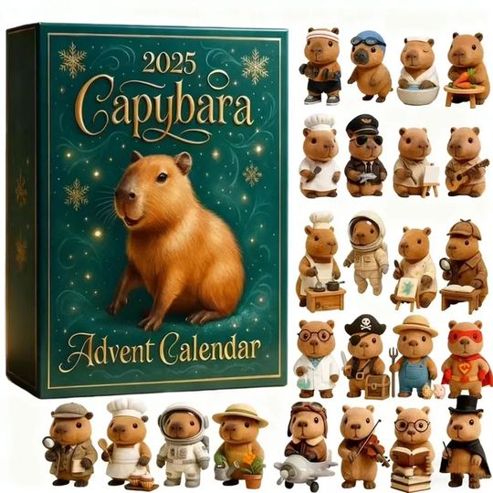 Discover 2025 Capybara Advent Calendar, 24 Resin Mini Figurines