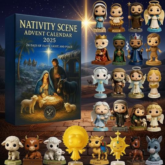 Discover 24 Piece Nativity Ornament Collector Set, Complete Holy Scene Christmas Figures, Angels Shepherds Wise Men Decor