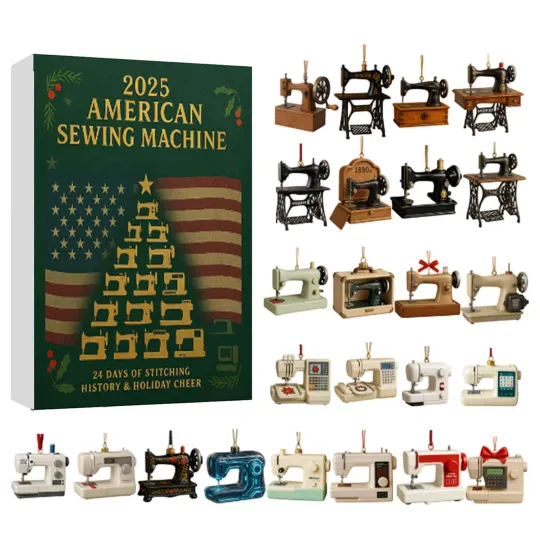 Discover Christmas Advent 2025 2D Acrylic Sewing Machine Ornament 24 Days High Grade