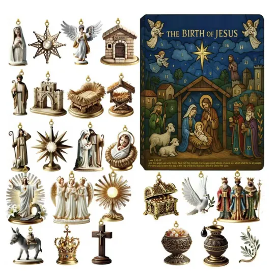 Discover Christmas Countdown Calendar 24-Pendant Nativity of Jesus 2D Collectible