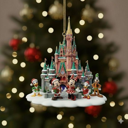 Discover Disney Castle Christmas Ornament, Mickey Minnie Donald Goofy Decoration, Family Vacation Keepsake, Disney Christmas Ornament Gift