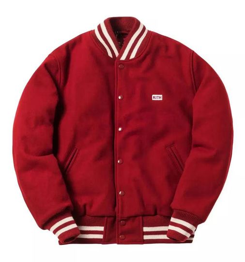 Discover Handmade Coca-Cola All Red Wool Bomber Vintage Streetwear Fashion Men's Varsity Custom Jacket