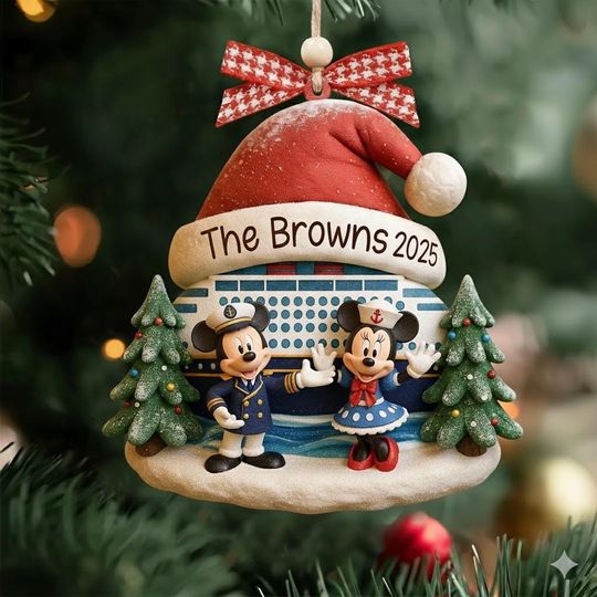 Discover Personalized Mickey Minnie Cruise Ship Ornament, Disney Christmas Cruise Ornament, Very Merry Cruise Time, Family Cruise Vacation Keepsake