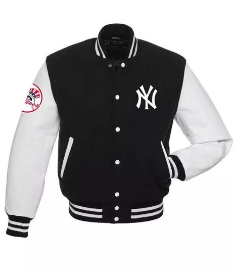 Discover Letterman New York Yankees Wool and Leather Varsity Jacket for Men