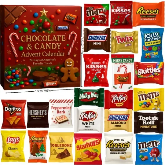 Christmas 2025 Candy Reese Snickers Skittles Advent Calendar