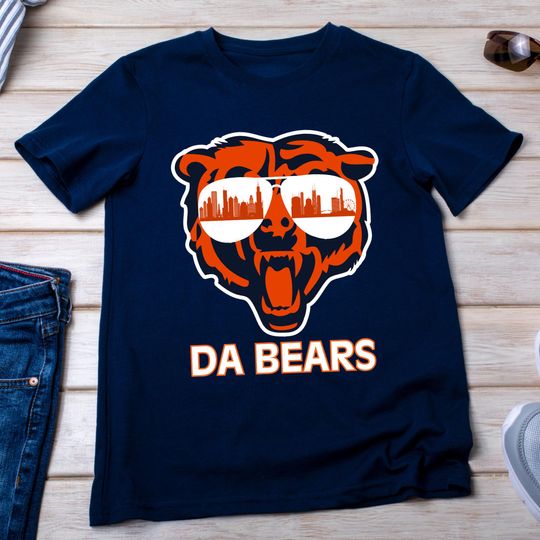 Chicago Bears Sunglasses Logo Graphic T-Shirt