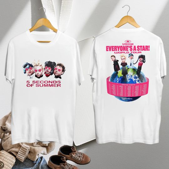 Discover 5SOS Graphic Shirt, 5sos Everyone's A Star Tour 2026 T-Shirt, 5 Seconds of Summer Tour 2026, 5 Seconds of Summer Fan Gift, 5sos Band Merch
