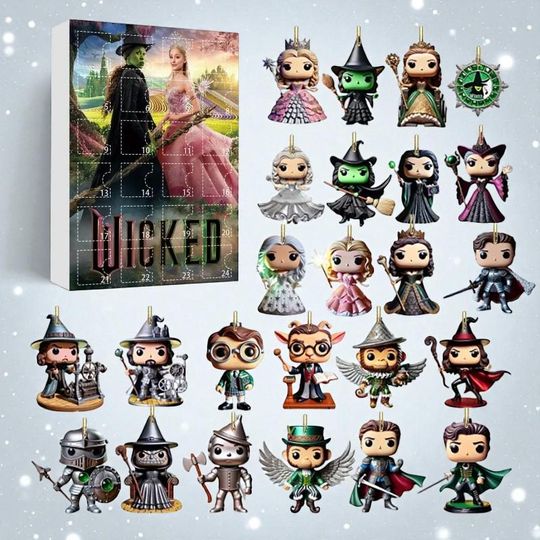 Discover Wicked Christmas Advent Calendar, 24d Blind Box Anime Figures Acrylic Box Xmas Decoration Model, Christmas Gift