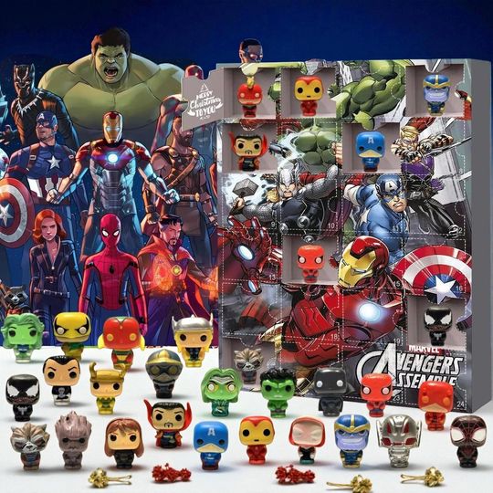 Discover Marvel 24pcs Advent Calendar, Spiderman Gifts, Advent Calendar Party Decor Christmas Gift