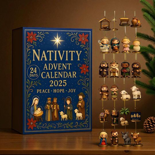 Discover 24 Days Christmas Nativity Jesus Advent Calendar, Countdown Calendar Collectibles Christmas Advent Calendar Party Decor Christmas Gift