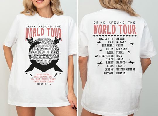Discover Drink Around The World Tour Shirt, Epcot Disneyworld Tour 2026 Tee, Disneyland Drinking Around the World Tee, Drinking Squad Matching Sweat