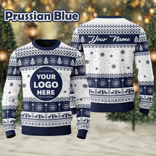 Custom Logo Ugly Sweater, Your Business Logo Brand Logo, Front and Back Logo Sweatshirt Your Design Here Team Logo Sweater Company Logo Gift