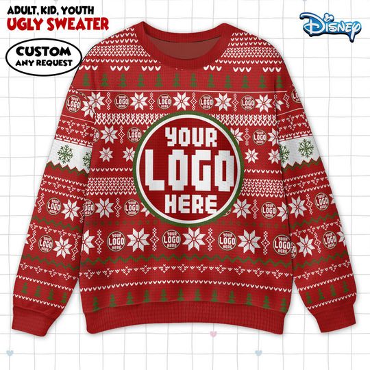 Custom Your Ugly Christmas Sweater, Personalized Company Xmas Sweatshirt, Custom Photo Image Christmas Gift For Men Women Kid