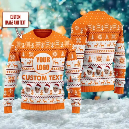 Discover Personalized Logo Photo Ugly Sweater Custom Company Team Xmas Shirt