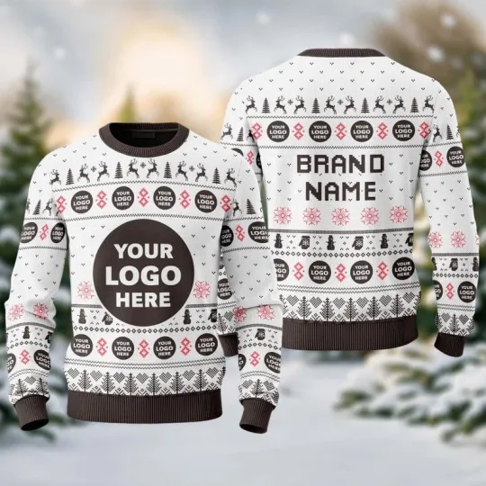 Discover Custom Face Or Logo Ugly Christmas Sweater, Personalized Logo Christmas Sweater