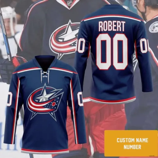 Discover Personalized Columbus Blue Hockey Jersey 3D Fan Apparel Unisex Fit