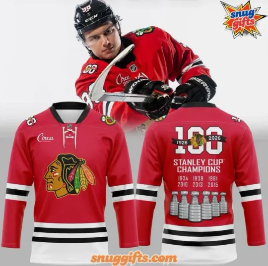 Discover Personalized Chicago 100 Years Stanley Cup Champions Hockey Jersey
