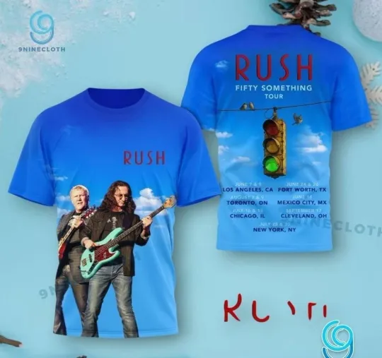 Discover Rush Fifty Something Tour 2026 3D T-Shirt, Gift For Fans