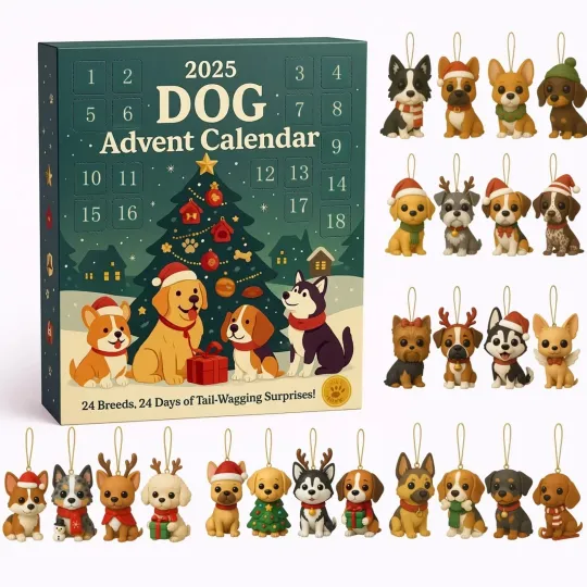 Discover Dog Advent Calendar 2025, 24 Days Unique Dog Advent Calendar Ornaments,Cute