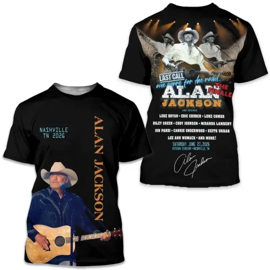 Alan Jackson Last Call Tour Nashville 2026 3D T-Shirt
