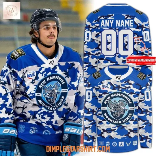 Discover Personalized New Hampshire Mountain Kings Salute To Service 2025 Hockey Shirt