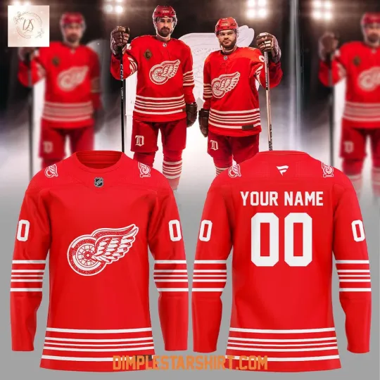 Discover Personalized Detroi Red Wings Celebration 100 Years Of Hockeytown Hockey Shirt
