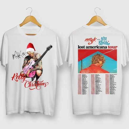 Discover Machine Gun Kelly Lost American Tour 2025 Shirt, Pop Rock Tee Unisex T-Shirt, Wiz Khalifa Concert Merch Tee, Music Tour Vintage Shirt