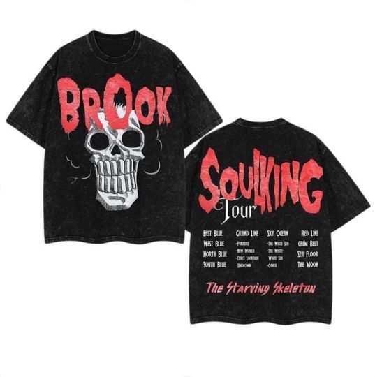 Discover Brook SoulKing Tour Tee, Double Sided Print One Piece Shirt, Vintage Streetwear Unisex T-Shirt