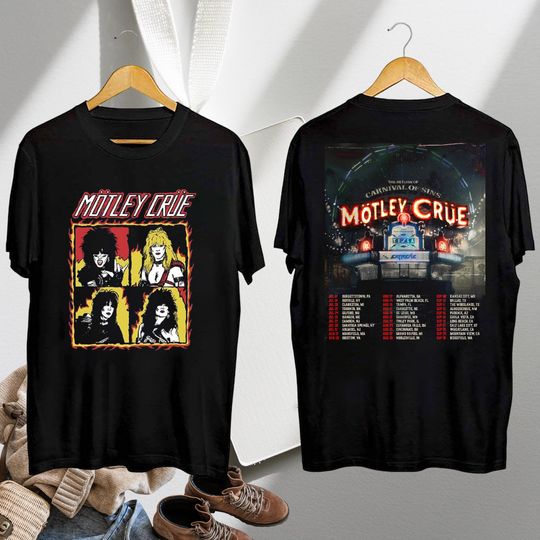 Discover Graphic Motley Crue Tour 2026 Shirt, Motley Crue Shirt, Motley Crue Rc Shirt, Motley Crue Fan Gift, Motley Crue Merch, Motley Crue 80s Tee