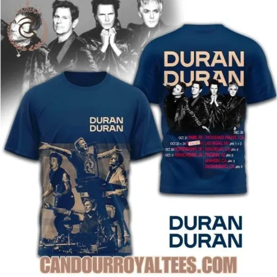 Discover Duran Duran Tour 2026 All Over Print 3D T-Shirt