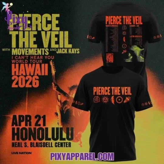 Pierce The Veil Hawaii 2026 World Tour T-Shirt