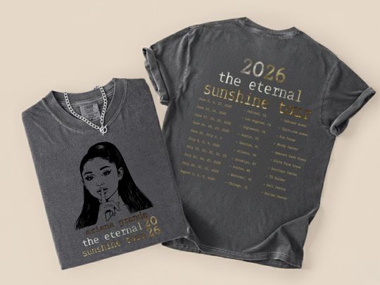 Discover Ariana Eternal Sunshine Tour 2026 Shirt, Vintage Pop Concert Tee, The Eternal Sunshine Tour Shirt, Ariana Fan Gift Merch