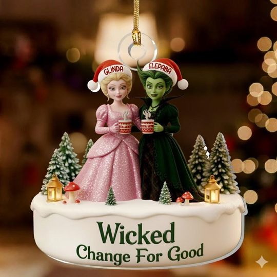 Personalized Wicked Ornament, Glinda Elphaba 2025 Ornament, Broadway Musical Keepsake, Best Friends Holiday Decor, Wizard of Oz Tree Decor