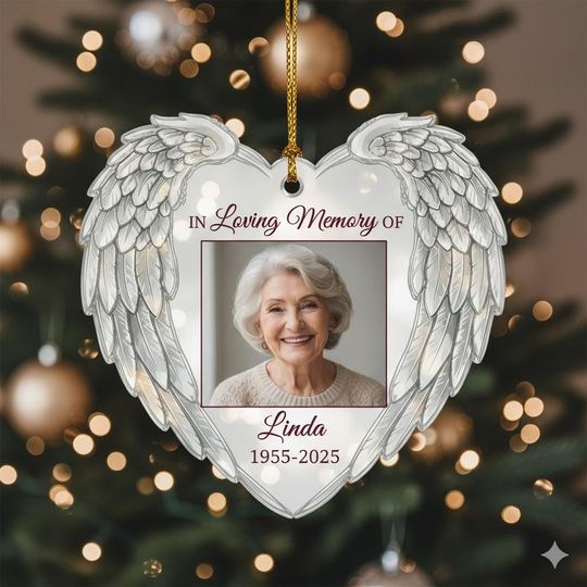 Discover Personalized In Loving Memory Ornament, Custom Name Photo Christmas Keepsake, Remembrance Tree Decoration, Memorial Gift 2025