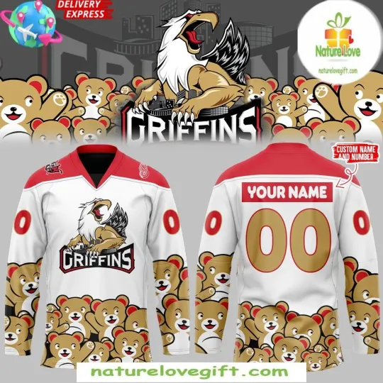 Discover Personalized Grand Rapids Griffins Hockey Shirt Men's Fan Gear Gift Teddy Bear