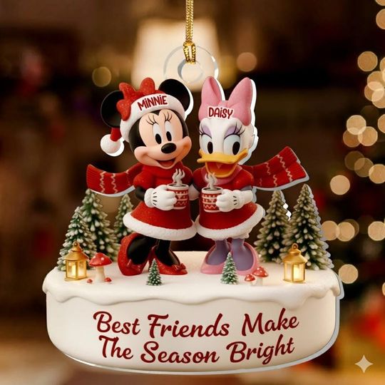 Discover Minnie and Daisy Ornament, Best Friends Christmas Gift, Disney Friendship Keepsake, Personalized Holiday Tree Decoration 2025, Cartoon Decor