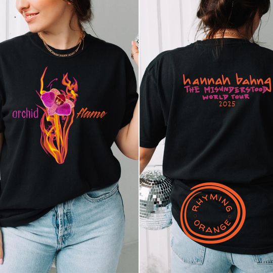 Discover Hannah Bahng *Orchid Flame* Misunderstood Tour Comfort Colors Tee, Blues Fan Song T-shirt, Orchid-Flame Track 2025 2026 Concert Merch Shirt