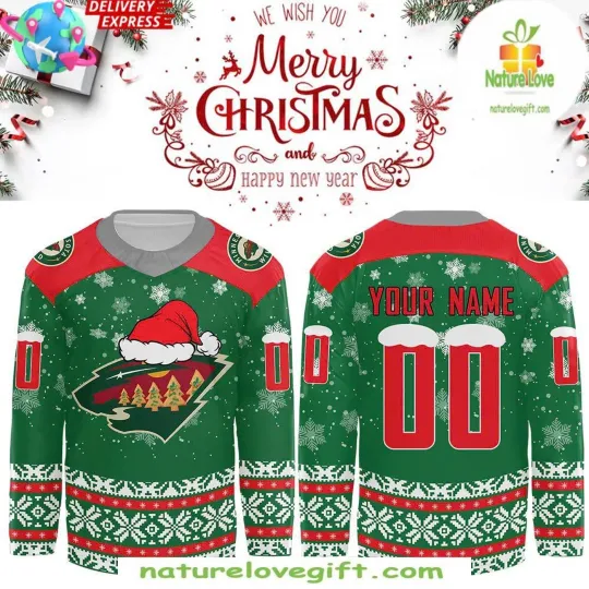 Discover Personalized Minnesota Wild Christmas Hockey Shirt Men's Fan Gear Gift Holiday