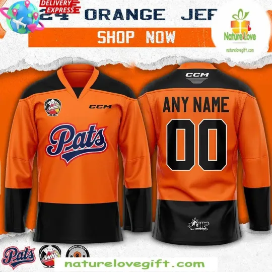 Personalized Regina Pats 2025 Orange Hockey Shirt Men's Fan Gear Xmas Gift