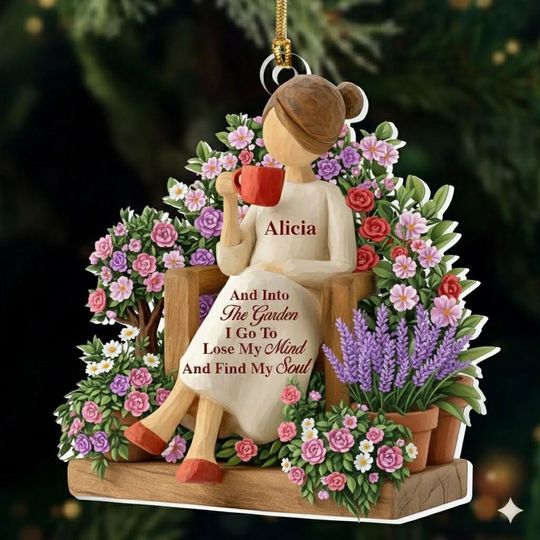 Discover Personalized Garden Lover Ornament, Gardener Christmas Ornament, Gift For Gardener, Relaxing Nature Gift, Floral Ornament