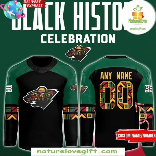 Discover Personalized Minnesota Wild Black History Hockey Shirt Men's Fan Gear Gift