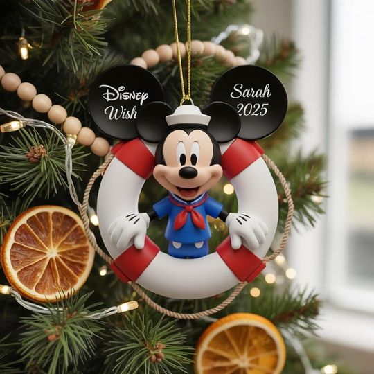 Discover Personalized Disney Cruise Ornament, Mickey Mouse Family Cruise Keepsake, Christmas Tree Decoration, 2025 Ship Trip Souvenir, Holiday Gift