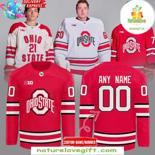 Discover Personalized Ohio State Buckeyes 2025 Red Hockey Shirt Men's Fan Gear Gift