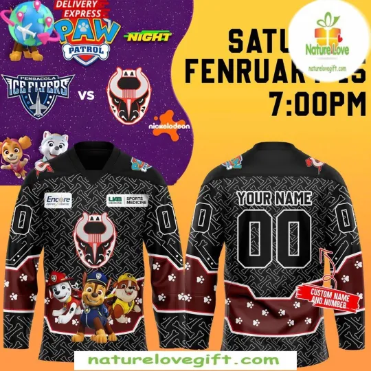 Personalized Paw Patrol Birmingham Bulls Hockey Shirt Men's Gift Wiener Dog Race